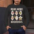 Groovy Halloween Ghost Read More Boooooks Librarian Teacher For Men Women Kids Men's Long Sleeve T-Shirt, funny design Groovy Halloween Ghost Read More Boooooks Librarian Teacher For Men Women Kids Men's Long Sleeve T-Shirt, funny design