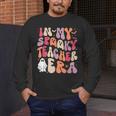 Groovy In My Spooky Teacher Era Halloween Party Boo Men's Long Sleeve T-Shirt, funny design Groovy In My Spooky Teacher Era Halloween Party Boo Men's Long Sleeve T-Shirt, funny design