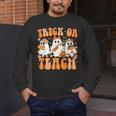 Groovy Teacher Halloween Trick Or Teach Ghost Men Women Kids Men's Long Sleeve T-Shirt, funny design