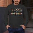 Groovy Tiny Human Tamer Floral Kindergarten Teacher Men's Long Sleeve T-Shirt, funny design Groovy Tiny Human Tamer Floral Kindergarten Teacher Men's Long Sleeve T-Shirt, funny design