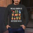We All Grow At Different Rates Back To School Teacher Men's Long Sleeve T-Shirt, funny design We All Grow At Different Rates Back To School Teacher Men's Long Sleeve T-Shirt, funny design