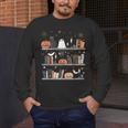 Halloween Library Ghost Books Teacher Spooky Trick Or Teach Men's Long Sleeve T-Shirt, funny design