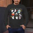 Halloween Music Teacher Ghost Playing Musical Instruments Men's Long Sleeve T-Shirt, funny design