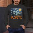 Halloween Pumpkin Starry Night Van Gogh Art Teacher Men's Long Sleeve T-Shirt, funny design Halloween Pumpkin Starry Night Van Gogh Art Teacher Men's Long Sleeve T-Shirt, funny design
