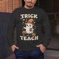 Halloween Teacher Shirts Women School Trick Or Teach Groovy Men's Long Sleeve T-Shirt, funny design Halloween Teacher Shirts Women School Trick Or Teach Groovy Men's Long Sleeve T-Shirt, funny design