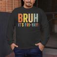 Happy Friyay Teacher Shirt Cute Teacher Fashion Bruh Fri-Yay Men's Long Sleeve T-Shirt, funny design