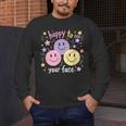 Happy To See Your Face Smile Face Teacher Back To School Men's Long Sleeve T-Shirt, funny design