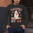 Haunted By 67 Boo Ghost Teacher 6 7 Halloween Costume Men's Long Sleeve T-Shirt, funny design