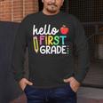 Hello First Grade Team 1st Grade Back To School Teacher Kids Men's Long Sleeve T-Shirt, funny design Hello First Grade Team 1st Grade Back To School Teacher Kids Men's Long Sleeve T-Shirt, funny design