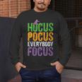 Hocus Pocus Everybody Focus Teacher Halloween Men's Long Sleeve T-Shirt, funny design