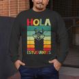 Hola Estudiantes Spanish Teacher Back To School 2025 Men's Long Sleeve T-Shirt, funny design Hola Estudiantes Spanish Teacher Back To School 2025 Men's Long Sleeve T-Shirt, funny design
