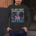 I'Ll Just Wait Until It's Quiet Skeleton Messy Bun Teacher Men's Long Sleeve T-Shirt, funny design