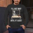 I'Ll Just Wait Until It's Quiet Skeleton Teacher Halloween Men's Long Sleeve T-Shirt, funny design