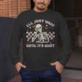 I'Ll Just Wait Until It's Quiet Skeleton Teacher Men's Long Sleeve T-Shirt, funny design