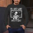 Ill Just Wait Until Its Quiet Teacher Lazy Halloween Costume Men's Long Sleeve T-Shirt, funny design