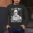 I'Ll Wait Until It's Quiet Tshirt Skeleton Teacher Halloween Men's Long Sleeve T-Shirt, funny design