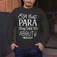 I'm That Paraprofessional They Told You About Retro Teacher Men's Long Sleeve T-Shirt, funny design I'm That Paraprofessional They Told You About Retro Teacher Men's Long Sleeve T-Shirt, funny design