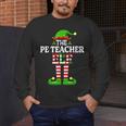 I'm The PE Teacher Elf Christmas Family Matching Men's Long Sleeve T-Shirt, funny design