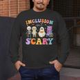 Inclusion Isn't Scary Ghost Halloween SLP Sped Teacher Men's Long Sleeve T-Shirt, funny design Inclusion Isn't Scary Ghost Halloween SLP Sped Teacher Men's Long Sleeve T-Shirt, funny design