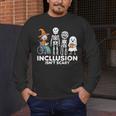 Inclusion Isn't Scary SLP Halloween Costume Sped Teacher Men's Long Sleeve T-Shirt, funny design Inclusion Isn't Scary SLP Halloween Costume Sped Teacher Men's Long Sleeve T-Shirt, funny design