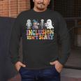 Inclusion Isn't Scary SLP Halloween Sped Teacher Men's Long Sleeve T-Shirt, funny design Inclusion Isn't Scary SLP Halloween Sped Teacher Men's Long Sleeve T-Shirt, funny design