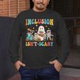 Inclusion Isn't Scary SLP Halloween Sped Teacher Therapy Men's Long Sleeve T-Shirt, funny design Inclusion Isn't Scary SLP Halloween Sped Teacher Therapy Men's Long Sleeve T-Shirt, funny design
