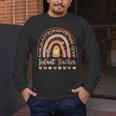 Infant Teacher Leopard Boho Rainbow Appreciation Men's Long Sleeve T-Shirt, funny design