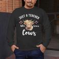 Just A Teacher Who Loves Cows Shirt Cute Highland Cow Men's Long Sleeve T-Shirt, funny design