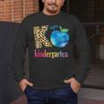 K Is For Kindergarten Teacher Tie Dye Back To School Kinder For Men Women Girls Kids Men's Long Sleeve T-Shirt, funny design