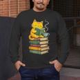 Kawaii Cats Lover Coffee Books Teacher Librarian Cat Men's Long Sleeve T-Shirt, funny design Kawaii Cats Lover Coffee Books Teacher Librarian Cat Men's Long Sleeve T-Shirt, funny design