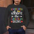 Kindergarten Where The Adventure Begins Shirt Children's Teacher Men's Long Sleeve T-Shirt, funny design Kindergarten Where The Adventure Begins Shirt Children's Teacher Men's Long Sleeve T-Shirt, funny design