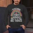 Kindergarten Teacher Tiny Humans Pre-School Teacher Men's Long Sleeve T-Shirt, funny design