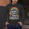 Kindness Comes In Many Languages ESL English Teacher Men's Long Sleeve T-Shirt, funny design