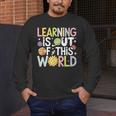 Learning Is Out Of This World Space Teacher Cute Groovy Men's Long Sleeve T-Shirt, funny design