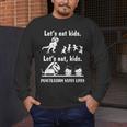 Let's Eat Kids Fun Dinosaurs Grammar Teacher Men's Long Sleeve T-Shirt, funny design
