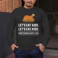 Let's Eat Kids Grammar For Thanksgiving Teacher Men's Long Sleeve T-Shirt, funny design