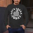 Let's Learn Today Checkered Apple Back To School Teacher Men's Long Sleeve T-Shirt, funny design Let's Learn Today Checkered Apple Back To School Teacher Men's Long Sleeve T-Shirt, funny design