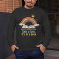 Take a Look It's In a Book Vintage Reading Teacher Rainbow Men's Long Sleeve T-Shirt, funny design Take a Look It's In a Book Vintage Reading Teacher Rainbow Men's Long Sleeve T-Shirt, funny design