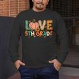 Love 5th Grade Thanksgiving Colorful Fall Leaves Teacher Men's Long Sleeve T-Shirt, funny design