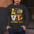 LOVE Pre-K Pumpkin Teacher Student Halloween Costume Men's Long Sleeve T-Shirt, funny design LOVE Pre-K Pumpkin Teacher Student Halloween Costume Men's Long Sleeve T-Shirt, funny design