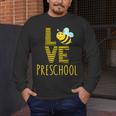 Love Preschool Back To School Yellow Bee Preschool Teacher For Men Women Girls Kids Men's Long Sleeve T-Shirt, funny design
