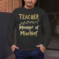 Magical Teacher Manager Of Mischief Birthday Family Party Men's Long Sleeve T-Shirt, funny design