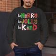 Be Merry Be Jolly Be Kind Merry Christmas Teacher Xmas Pjs Men's Long Sleeve T-Shirt, funny design