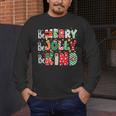 Be Merry Be Jolly Be Kind Merry Christmas Teacher Xmas PJs Men's Long Sleeve T-Shirt, funny design