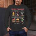 Merry Syllables Teacher Christmas Educational Kids Men's Long Sleeve T-Shirt, funny design