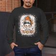 Messy Bun Spooky Teacher Bleached Halloween Teachers Men's Long Sleeve T-Shirt, funny design Messy Bun Spooky Teacher Bleached Halloween Teachers Men's Long Sleeve T-Shirt, funny design