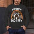 Montessori Teacher Halloween Boo Rainbow Leopard Halloween Men's Long Sleeve T-Shirt, funny design