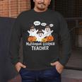 Multilingual Learner Teacher Spooky Halloween ESL Teacher Men's Long Sleeve T-Shirt, funny design Multilingual Learner Teacher Spooky Halloween ESL Teacher Men's Long Sleeve T-Shirt, funny design