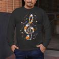 Music Note Symbol Halloween For Music Teacher Musicians Men's Long Sleeve T-Shirt, funny design
