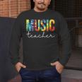 Music Teacher Tie Dye Appreciation Day Hello Back To School Men Women Men's Long Sleeve T-Shirt, funny design